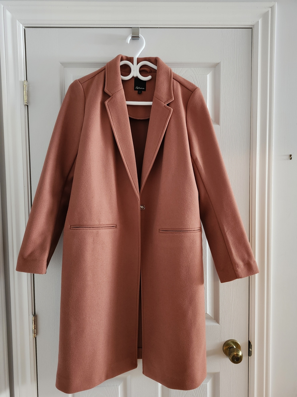 Reitmans Dusty Rose Single-Button Notch Collar Trench Coat